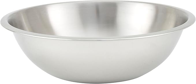 Winco Heavy-Duty Mixing Bowl, 5-Quart, Stainless Steel, Medium