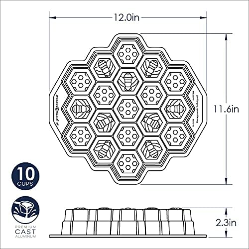 Nordic Ware Honeycomb Pull-Apart Pan, 10 Cup, Toffee