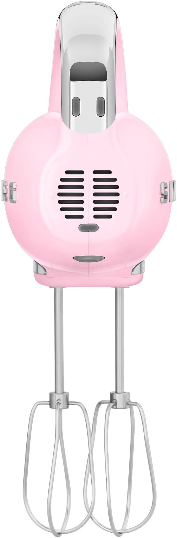 SMEG Pink 50's Retro Style Electric Hand Mixer with Set of Dough Hooks, Set of Beaters, and Set of Whisks
