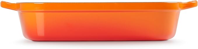 Le Creuset Enameled Cast Iron Signature Rectangular Roaster, 5.25 qt. (11.7" x 16.8"), Flame