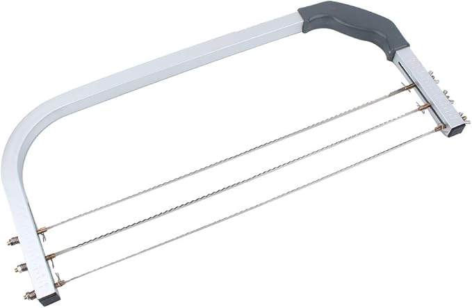 Qiilu Adjustable Cake Leveler, Bright White Adjustable Wire Cake Cutter Leveler Stainless Steel Baking Tools