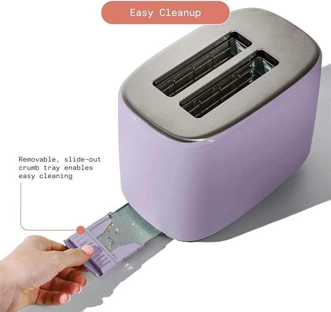 2-Slice Toaster, Touch-Activated Display, 7 Shade Settings, Bagel/Frozen/Reheat Presets by Drew Barrymore (Lavender)
