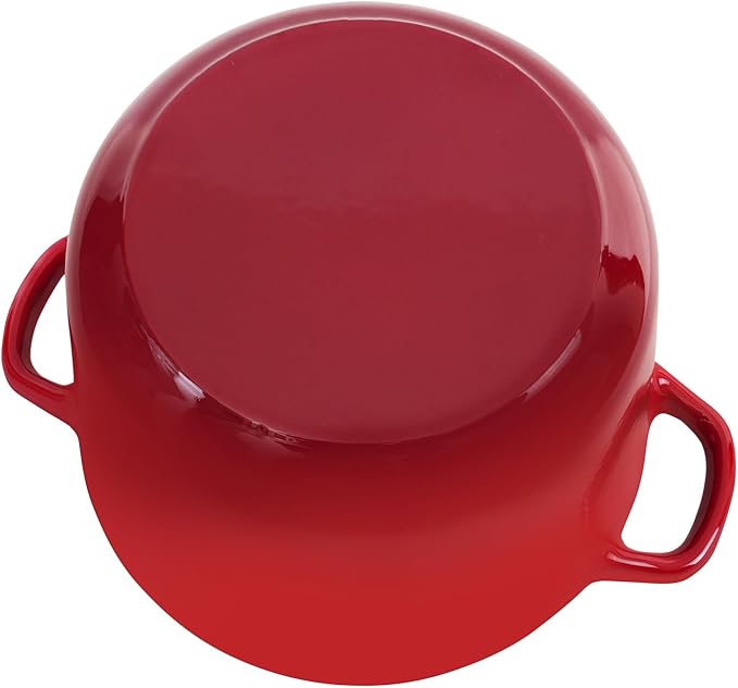 Dutch Oven Pot with Lid 1.8 qt Cast Iron Dutch Oven for Bread Baking Red Enameled Cast Iron Rice Pot with Handels