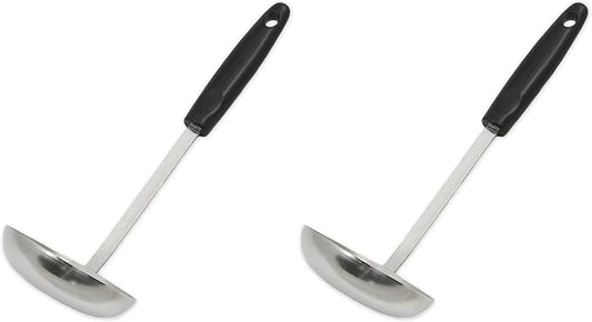 Chef Craft Select Cooking Ladle, 11.5 inch, Stainless Steel/Black (Pack of 2)