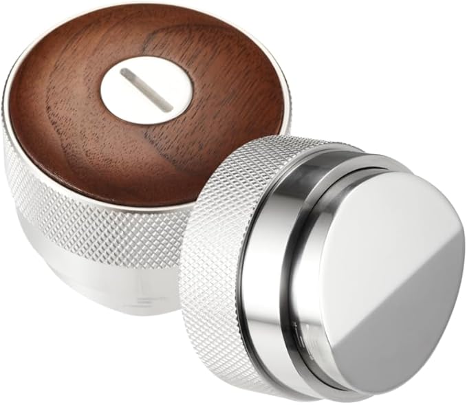 54mm distributor called Adjustable Depth espresso leveler Compatible with Breville Machine Accessories The coffee leveler Made of Stainless Steel and Walnut wood