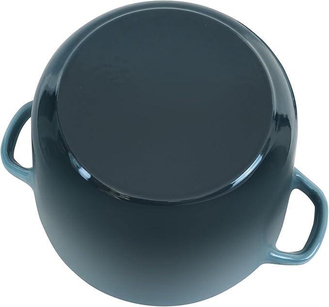 Dutch Oven Pot with Lid 1.8 qt Cast Iron Dutch Oven for Bread Baking Slateblue Enameled Cast Iron Rice Pot with Handels