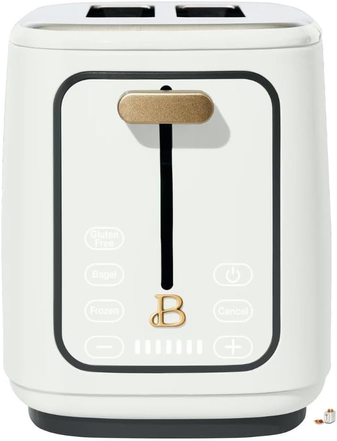 2- Bread Toaster, Touch-Activated Display, 7 Shade Settings, Bagel/Frozen/Reheat Presets by Drew Barrimoree. (white)