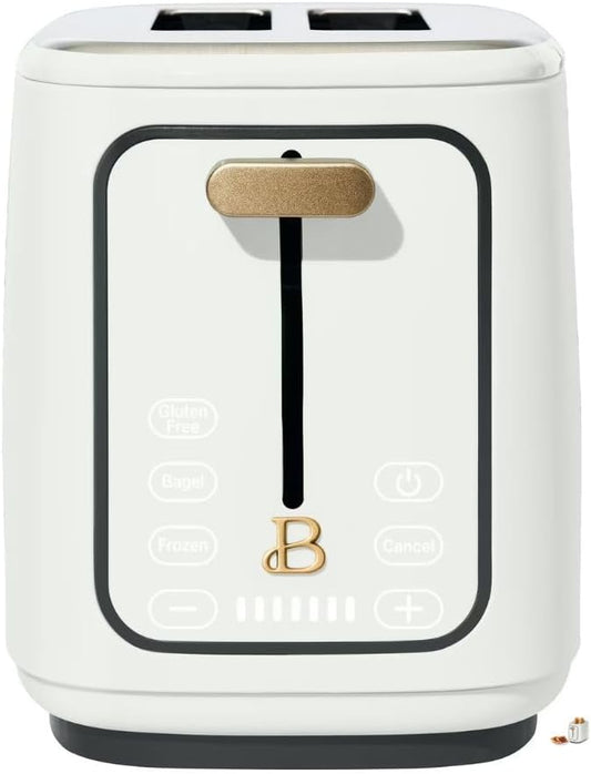 2- Bread Toaster, Touch-Activated Display, 7 Shade Settings, Bagel/Frozen/Reheat Presets by Drew Barrimoree. (white)