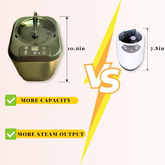 3L Sauna Steamer with Larger Volume and More Steam Output, Fcc Certified 3L & 1200W Steam Generator, Sauna Steamer Machine with Remote Control, Portable Sauna Steamer, Black