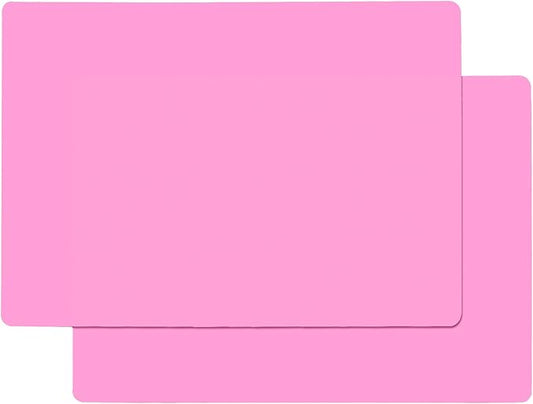 Gartful Extra Large Silicone Mats for Countertop, 28" by 20" Multipurpose Mat, Counter Table Protector, Desk Saver Pad, Placemat Nonstick Nonskid Heat-Resistant Pad, Pink, 2PCS
