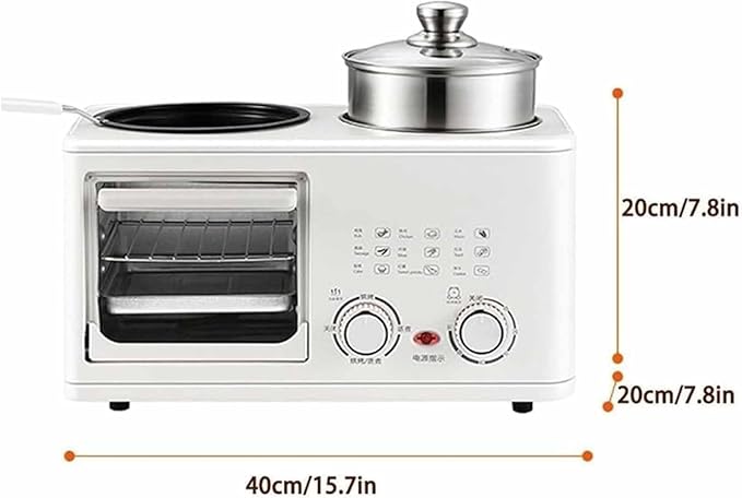 Green,8L Stainless Steel Air Fryer Oven Combo with Steamer and Baking Tray, Suitable for Bread, Pizza, and Tarts