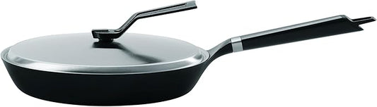 Vermicular Oven-Safe Skillet with Stainless Steel Lid | 26cm (10.2”) | Aluminum Handle | Lightweight Enameled Cast Iron Pan with Non-Toxic Enamel Finish | Induction-compatible | Made in Japan