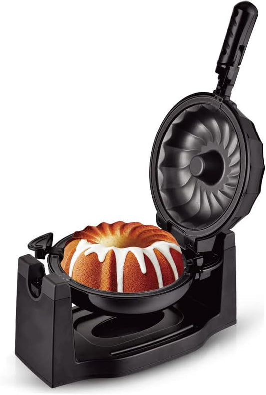 Uniform Heat Electric Rotating Lava Cake Maker - Non-Stick Plate, 1800W, Easy to Clean - Enhance Baking with Heating Uniformity