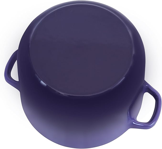 Dutch Oven Pot with Lid 1.8 qt Cast Iron Dutch Oven for Bread Baking Purple Enameled Cast Iron Rice Pot with Handels