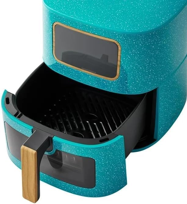 Fast PLL-ne!r 5.8 Quart Air Fryer, Teal Speckle – Family-Size Digital Air Fryer with Rapid Heat Technology, Nonstick Basket, Energy Efficient Design, Easy Clean, Country Chic Kitchen Appliance