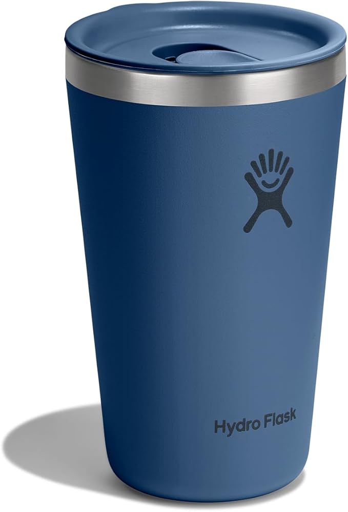 Hydro Flask All Around Tumbler Press-In Lid, Insulated Travel Mug, Stainless Steel Coffee Cup 16 Oz Harbor Blue