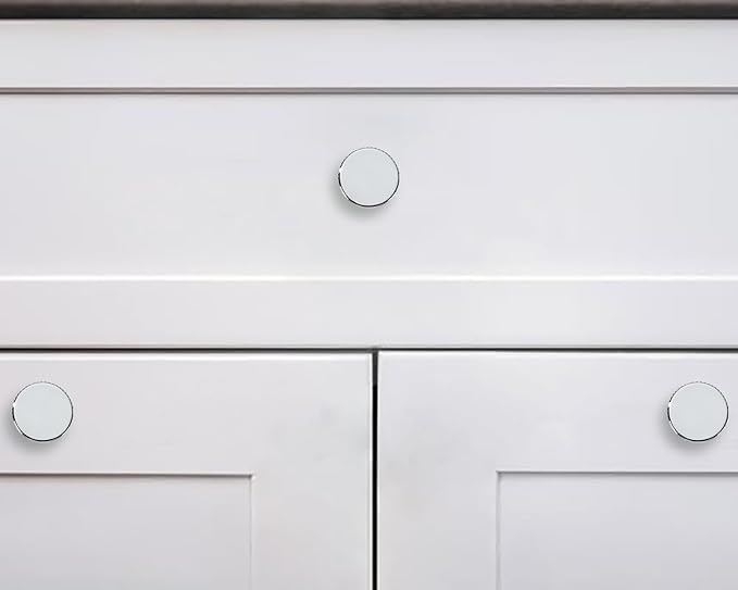khtumeware 2 Pack Polished Chrome Cabinet Knobs Solid Heavy-Duty Bifold Closet Door Knobs Cabinet Hardware Handle for cabinets Dressers Pull for Bathroom Kitchens