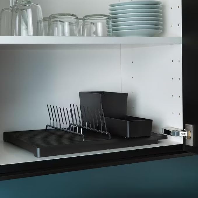 Dish Drying Rack with Drainboard – Large Stainless Steel Kitchen Dish Rack for Countertop with Utensil Holder & Cup Rack, Rustproof Dish Drainer for Plates, Bowls, Glasses & Cutlery