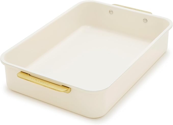 GreenPan Reserve 13x9 Rectangular Pan by Bakeware, Cream