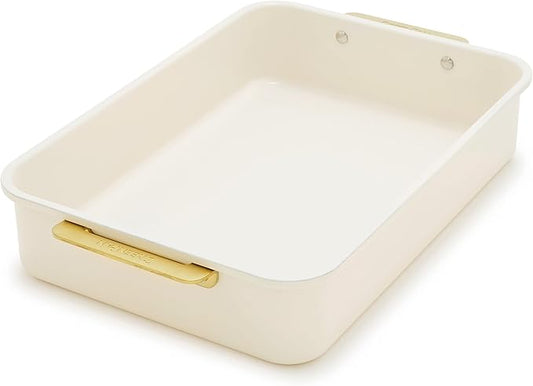 GreenPan Reserve 13x9 Rectangular Pan by Bakeware, Cream