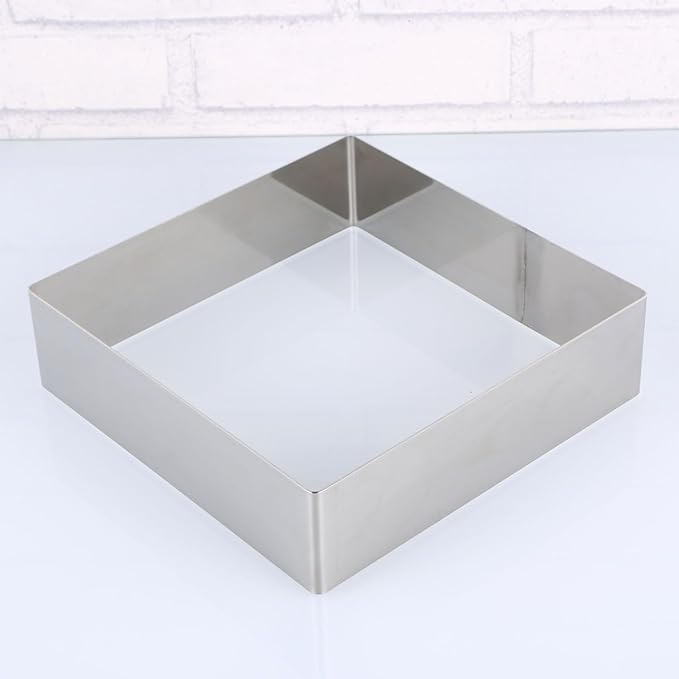BESTonZON 12.2 Inch Square Stainless Steel Cake Ring for Mousse Pastry Baking Non-Stick Seamless Design Diy Baking Tool for Home Kitchen