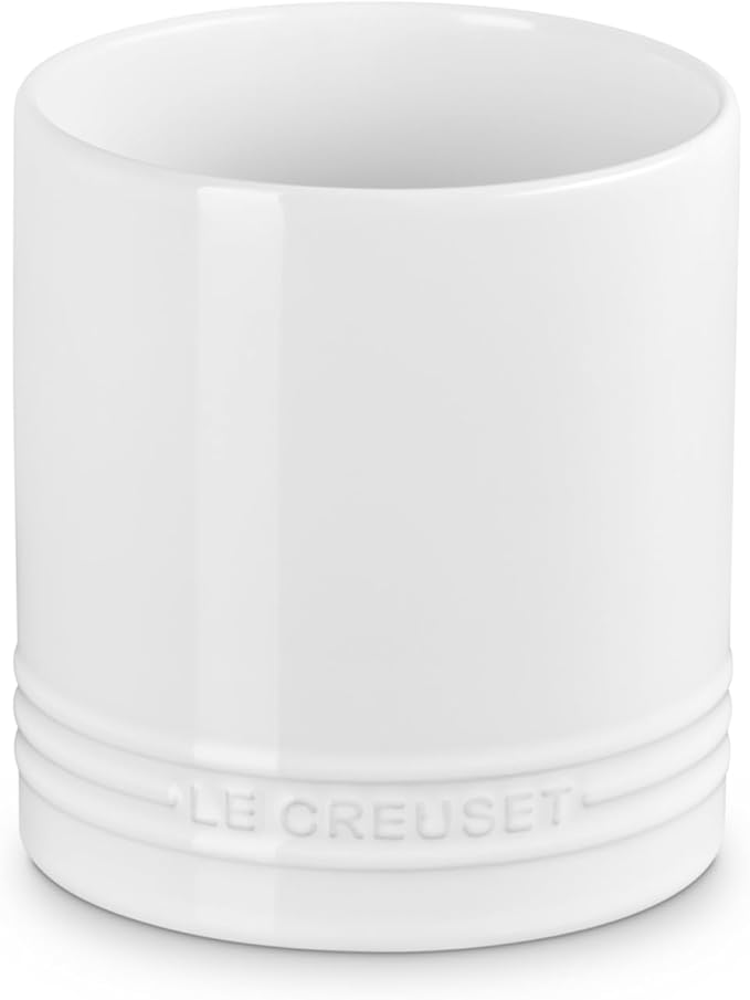Le Creuset Stoneware Signature Straight Wall Utensil Crock, 1 qt., White