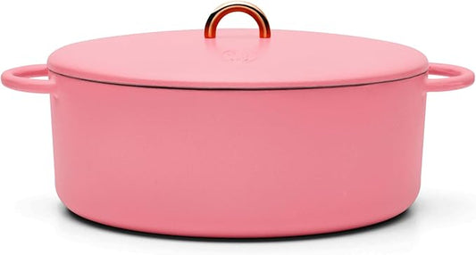 Great Jones Dutchess Cast Iron Dutch Oven Pot With Lid (Taffy) - Large 6.75 Quart Size, Dual Handles - All Stovetop Safe - 500° Dutch Oven For Bread Baking | Dishwasher Friendly