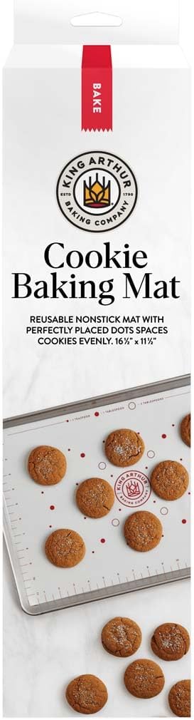 King Arthur Baking Company Cookie Mat, Oven Safe Silicone Reusable Baking Mat, For Precise Cookie Dough Spacing And Placement, Fits Half-Size Pans (Pack of 2)