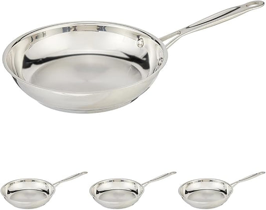 Cuisinart 722-20 8-Inch Chef's-Classic-Stainless-Cookware-Collection,8",Open Skillet,(Pack of 4)