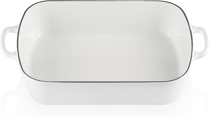 Le Creuset Enameled Cast Iron Signature Rectangular Roaster, 5.25 qt. (11.7" x 16.8"), White