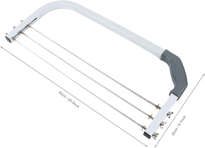 Qiilu Adjustable Cake Leveler, Bright White Adjustable Wire Cake Cutter Leveler Stainless Steel Baking Tools