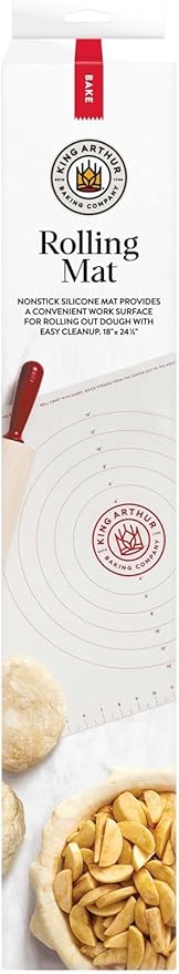 King Arthur Baking Company Rolling Mat, Non-Slip Non-Stick Silicone Baking Mat, For Kneading, Rolling, And Measuring Dough