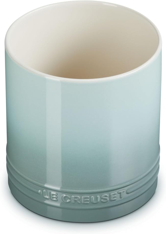 Le Creuset Stoneware Signature Straight Wall Utensil Crock, 1 qt., Sea Salt