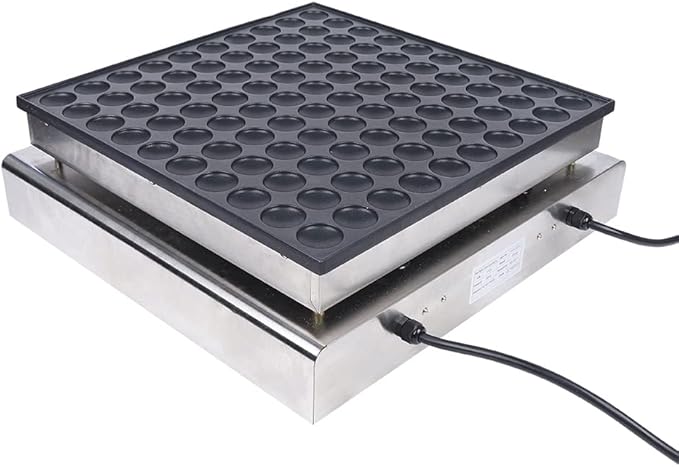 Mini Pancake Baker, 3400W Electric Pancake Making Machine with Two Independent Baking Zones and Heat Indicator, Home & Commercial Adjustable Temperature & Time Mini Pancake Maker 100 Pcs Capacity