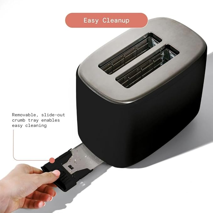 2-Slot Toaster, Touch-Activated Display, 7 Shade Settings, Bagel/Frozen/Reheat Presets by Drew Barrymore (BLACK)