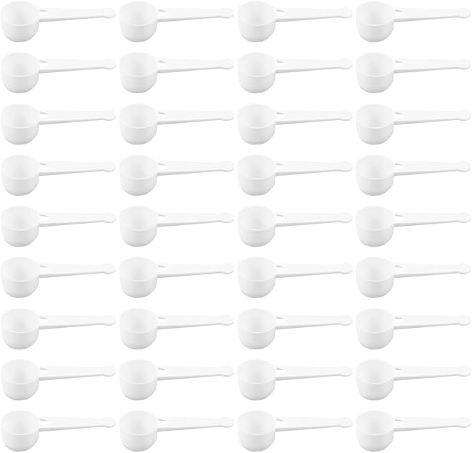 100pcs Plastic Measuring Scoop 10g Long Handle Coffee Spoon Scale Teaspoons Tablespoon for Milk Powder Fruit Powder Spices Kitchen Baking Tools