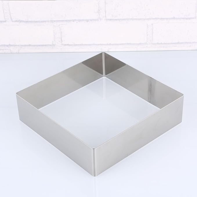 BESTonZON 7.3 Inch Square Cake Ring Stainless Steel Baking Tool for Diy Pastry Mousse Cookie Bread Cutter Mold Kitchen Accessory