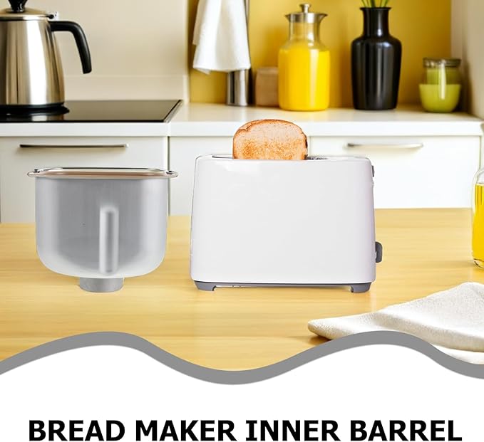 KICHOUSE Bread Machine Baking Pan Replacement - Bread Maker Inner Pot Bucket Non-Stick Coating - 7.86x6.68x5.7" Kitchen Appliance Spare Part Easy To Clean
