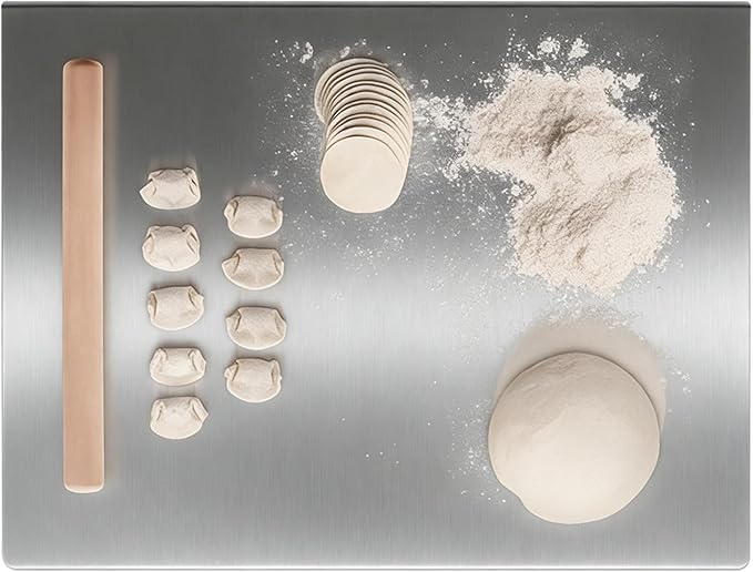 Pure Titanium Cutting Board with Lip - 100% Food-Grade Metal Chopping Board for Kitchen - Non-Porous, Easy to Clean, Dishwasher Safe (Small)