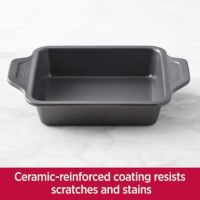 All-Clad Pro-Release Nonstick Square Baking Pan 8x8 Inch Oven Safe 450F Half Sheet, Cookie Sheet, Muffin Pan, Cooling & Baking Rack, Round Cake Pan, Loaf Pan, Baking Pan Grey