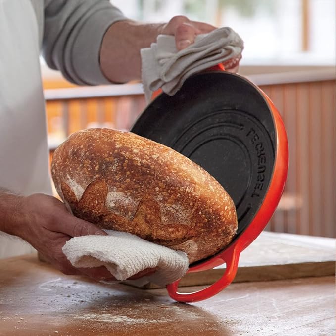 Le Creuset Enameled Cast Iron Signature Round Bread Oven, 9.5 inch, Flame