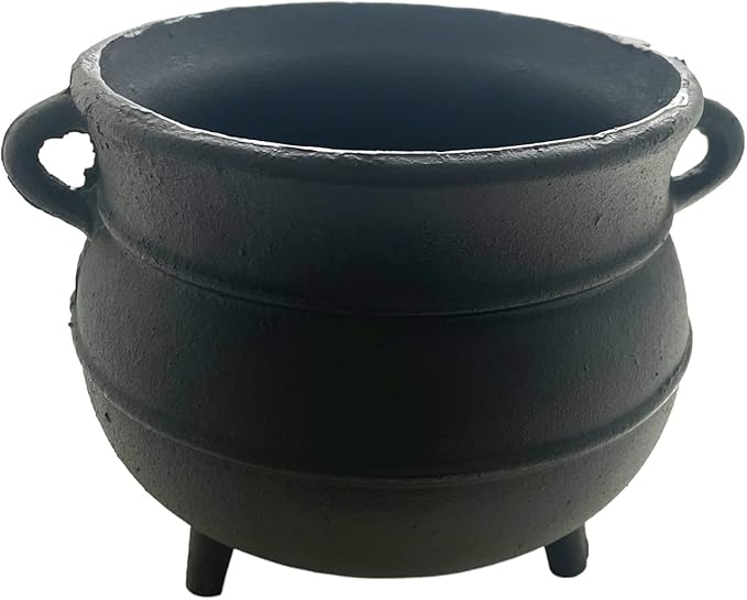 Black Painted Cast Iron Cauldron Size- 7 "D