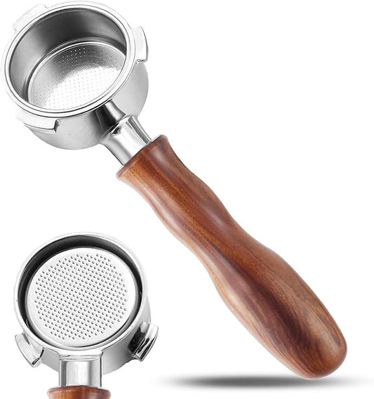 54mm Bottomless Portafilter with Puck Screen, Compatible with Breville BES870/880 & Solis etc., 3-Ear Stainless Head