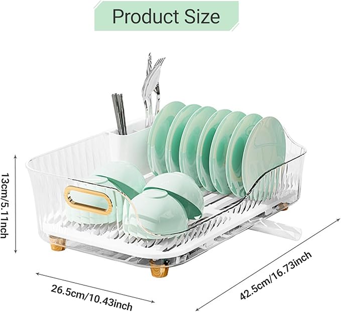 Dish Drying Rack, Dish Rack for Kitchen Counter Bowl Plate Storage Dish Drainer Rack with Drainboard for Kitchen Counter and Sink