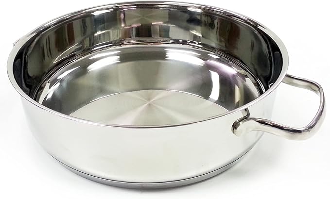 Nuwave Design-18/8 Stainless Steel Cookware,Free of PTFE PFOA PFOS,Fondue Pot Set,Works On All Cooktops and Induction Cooker,Include Pot,Steamer Basket,Glass Lid and 8 Fondue Forks,10 -Yeär Wärranty, 3.5Qt Pot, Silver