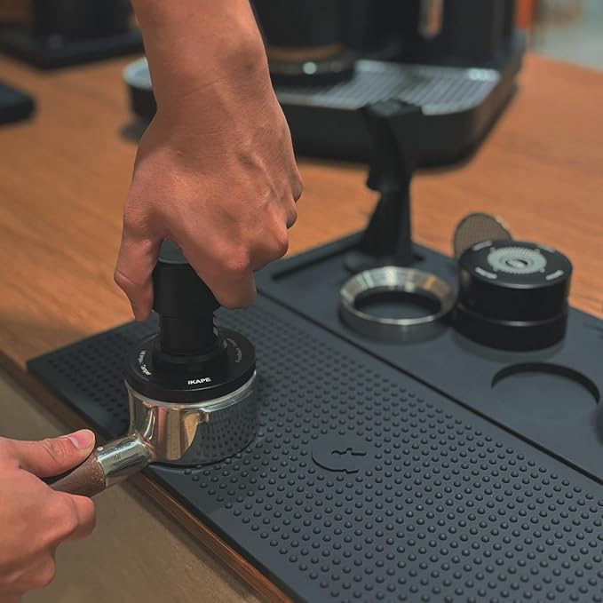 GROUNDED & NESTLED 3-in-1 Modular Barista Mat | Coffee Bar Tamping Mat | Puck Prep/Pour Over/Matcha Bar Mat | Black