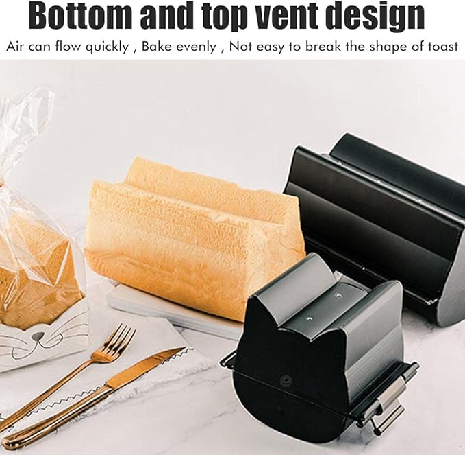 Bread Loaf Pan Steel Plate Non Stick, Cute Cat Shaped Bread Baking Tool for DIY Cakes Bread Biscuits (small)