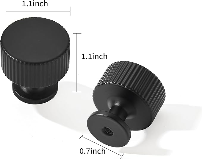 khtumeware Large Knob 10-Pack,Matte Black Large Knob Cabinet Pulls, Kitchen Drawer Handles, for Dresser cabinets, cabinets, Door cabinets, Hardware