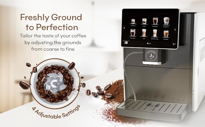 Cafe Bueno Super Automatic Espresso Machine For Home - Coffee Machine With Grinder & Milk Frother For Latte, Cappuccino, Macchiato - Auto Wake & Sleep – All Milk Types