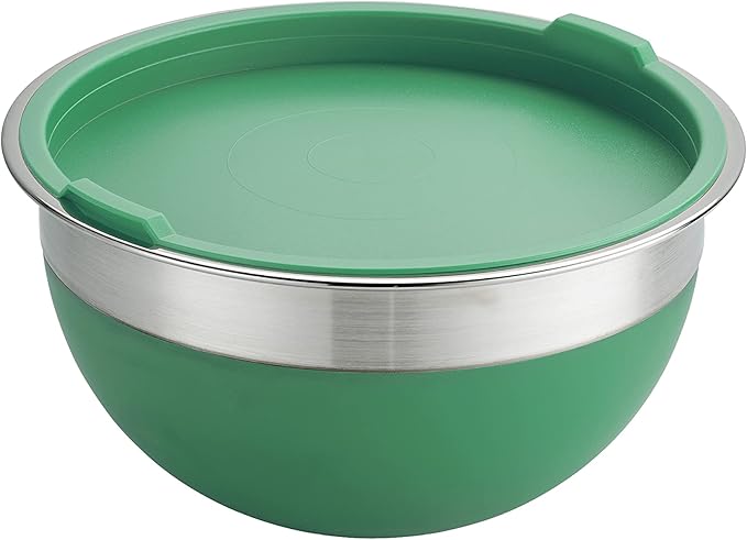 Tramontina 10 Pc Covered Stainless Steel and Silicone Mixing Bowl Set (Mint Green)